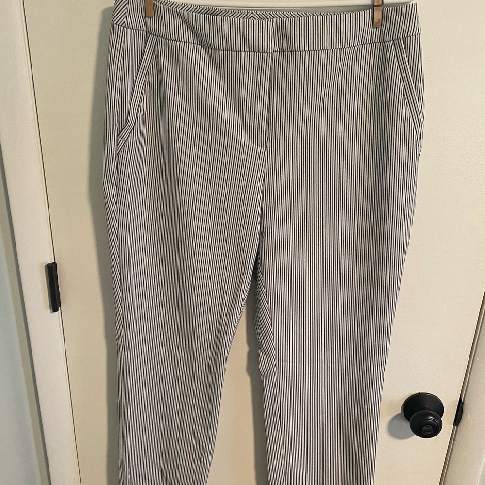 Chico’s Dress Black and Grey Striped Pant